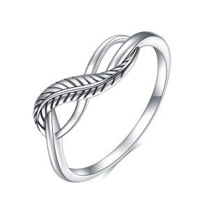 Sterling Silver Feather Ring-0