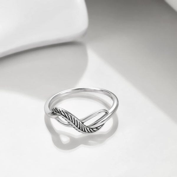 Sterling Silver Feather Ring-4