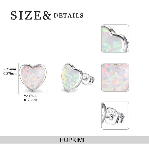 Sterling Silver Opal Stud Earrings -2