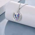 wholesale 925 Sterling Silver Hummingbird & Crescent Moon Pendant Necklace with Stars and Engraved Words Strong Brave Free - Fashion Jewelry for Women-0-1