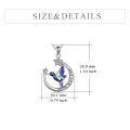 wholesale 925 Sterling Silver Hummingbird & Crescent Moon Pendant Necklace with Stars and Engraved Words Strong Brave Free - Fashion Jewelry for Women-0-3