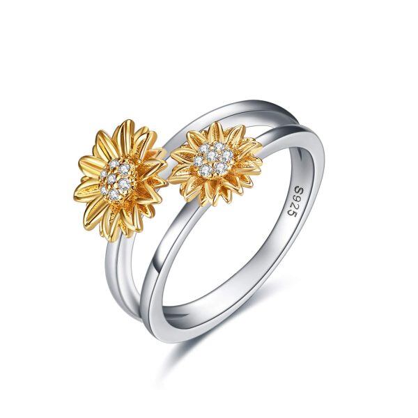 Sterling Silver Sunflower Rings -0