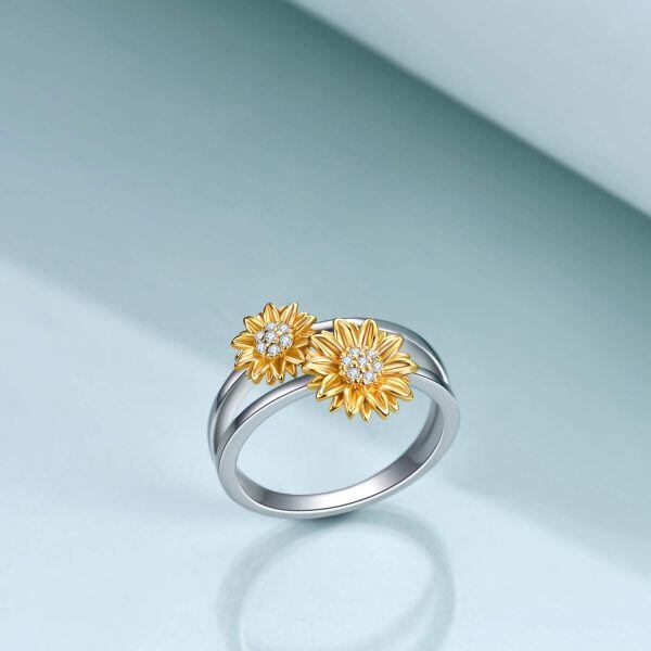 Sterling Silver Sunflower Rings -1