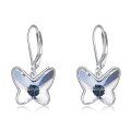 wholesale 925 Sterling Silver Butterfly Crystal Drop Earrings for Women - Wholesale-0-0