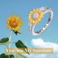 wholesale Sterling Silver You are My Sunshine Sunflower Statement Ring-0-1