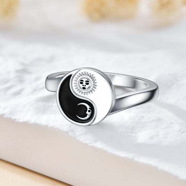 Sterling Silver Moon and Sun Ring -2