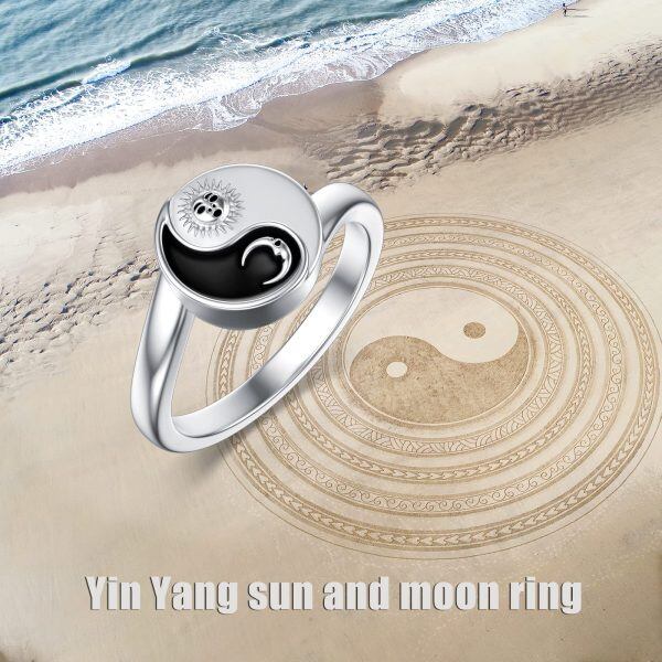 Sterling Silver Moon and Sun Ring -4