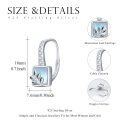 wholesale 925 Sterling Silver Blue Moonstone Square Leaf Leverback Dangle Earrings for Women Gifts-0-1