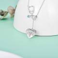 wholesale 925 Sterling Silver Heart-Shaped RN Caduceus Pendant Necklace with Blue Crystal and Chain for Women-0-4