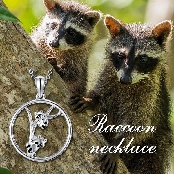 Sterling Silver Raccoon Necklace-1