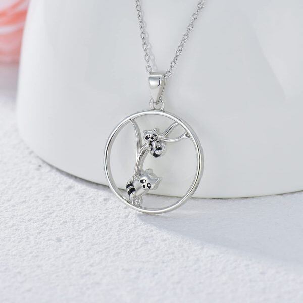 Sterling Silver Raccoon Necklace-3