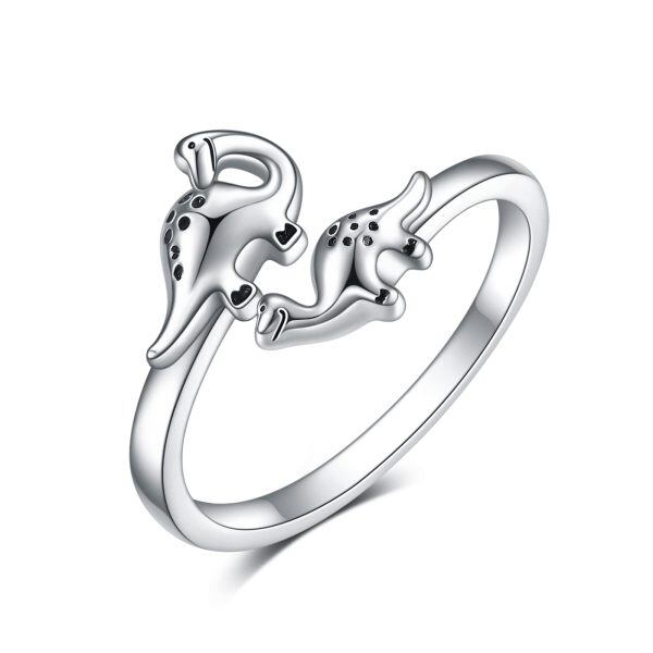 Sterling Silver Dinosaur Ring -0