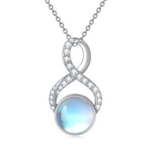 Sterling Silver Infinity Moonstone Necklace-0