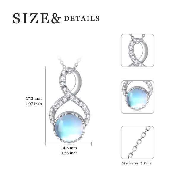 Sterling Silver Infinity Moonstone Necklace-1