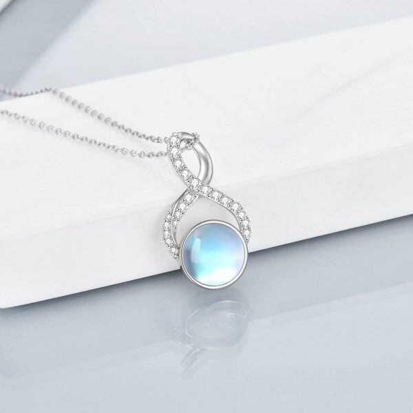 Sterling Silver Infinity Moonstone Necklace-2