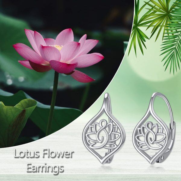 Sterling Silver Lotus Earrings-4