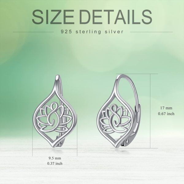 Sterling Silver Lotus Earrings-5