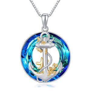 Sterling Silver Anchor Necklace-0