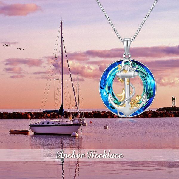 Sterling Silver Anchor Necklace-2