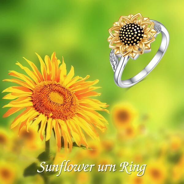 Sterling Silver Sunflower Spinner Rings-1