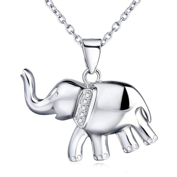 Sterling Silver Elephant Necklace-0