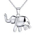 wholesale 925 Sterling Silver Elephant Pendant Necklace with Cubic Zirconia Accents for Women-0-0