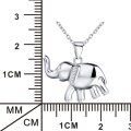 wholesale 925 Sterling Silver Elephant Pendant Necklace with Cubic Zirconia Accents for Women-0-1
