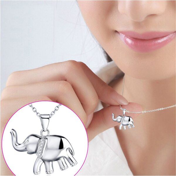 Sterling Silver Elephant Necklace-2