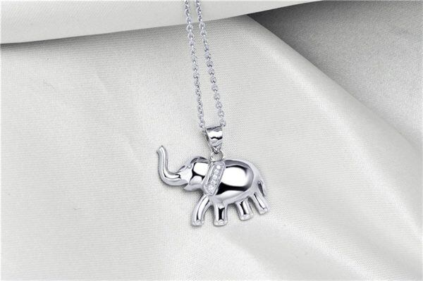 Sterling Silver Elephant Necklace-3