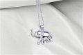 wholesale 925 Sterling Silver Elephant Pendant Necklace with Cubic Zirconia Accents for Women-0-3