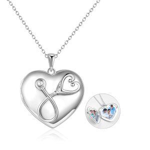 Sterling Silver Stethoscope Necklace-0