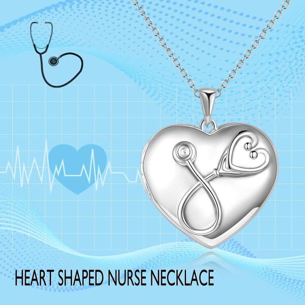 Sterling Silver Stethoscope Necklace-4