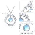 wholesale 925 Sterling Silver Moonstone Leaf Design Pendant Necklace for Women-0-1