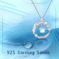 wholesale 925 Sterling Silver Moonstone Leaf Design Pendant Necklace for Women-0-5