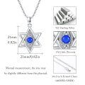 wholesale 925 Sterling Silver Blue Stone Evil Eye Star of David Pendant Necklace for Women-0-3
