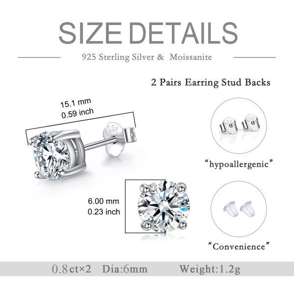 Sterling Silver Moissanite Stud Earrings-1