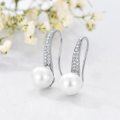wholesale 925 Sterling Silver Gold-Plated Freshwater Pearl Dangle Earrings (8mm)-0-1