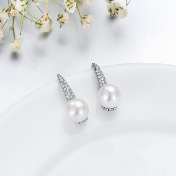 Sterling Silver Freshwater Pearl Earrings-2