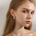 wholesale 925 Sterling Silver Gold-Plated Freshwater Pearl Dangle Earrings (8mm)-0-3