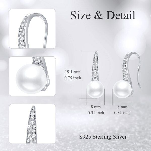 Sterling Silver Freshwater Pearl Earrings-4