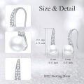 wholesale 925 Sterling Silver Gold-Plated Freshwater Pearl Dangle Earrings (8mm)-0-4