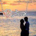 wholesale 925 Sterling Silver Rose Flower Love Infinity Pendant Necklace for Women Birthdays Gifts-0-1