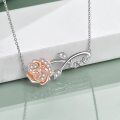 wholesale 925 Sterling Silver Rose Flower Love Infinity Pendant Necklace for Women Birthdays Gifts-0-3