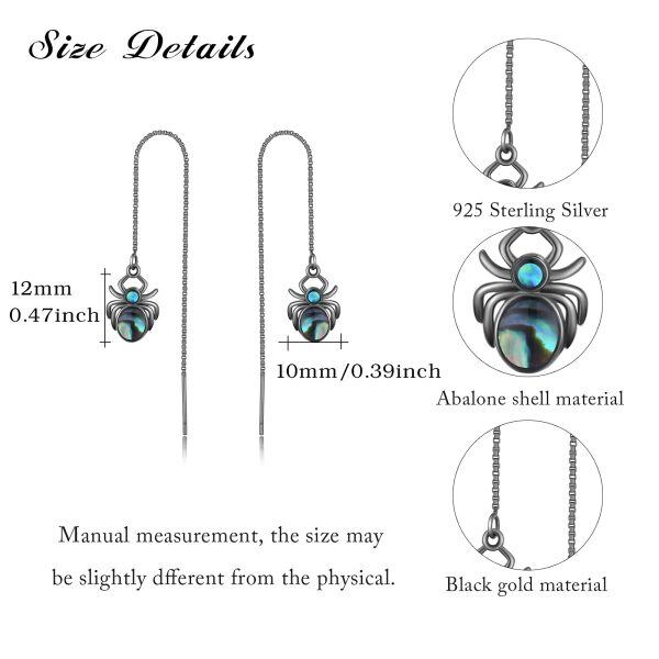 Sterling Silver Spider Threader Earrings-3