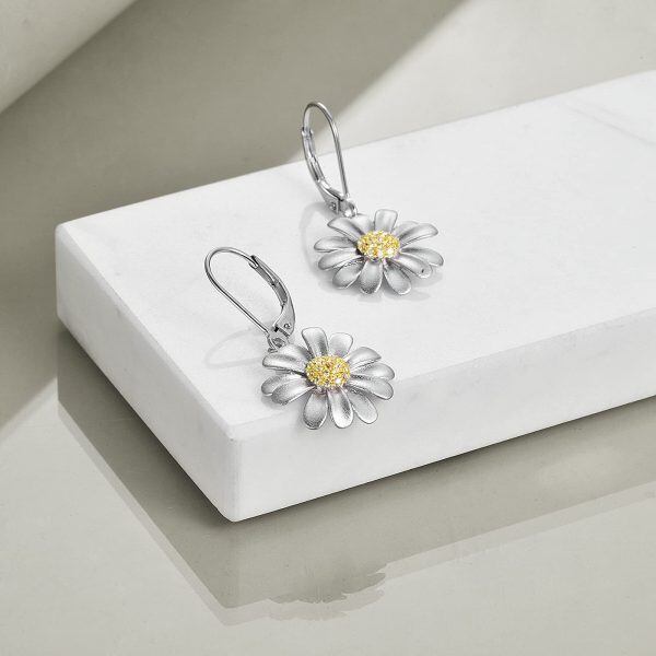 Sterling Silver Flower Earrings -4