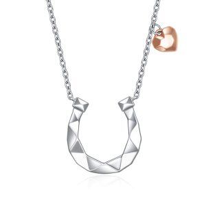 Sterling Silver Horseshoe Necklace-0