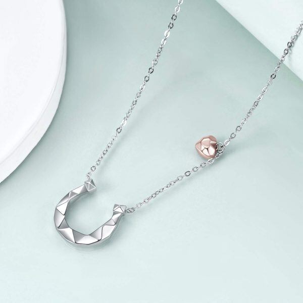 Sterling Silver Horseshoe Necklace-3