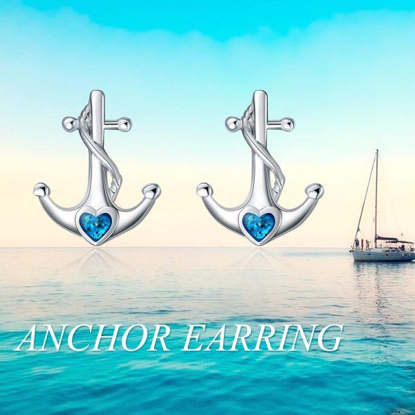 Sterling Silver Anchor Pendant Necklace -4