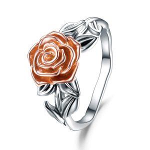 Sterling Silver Rose Flower Rings-0