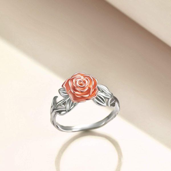 Sterling Silver Rose Flower Rings-3